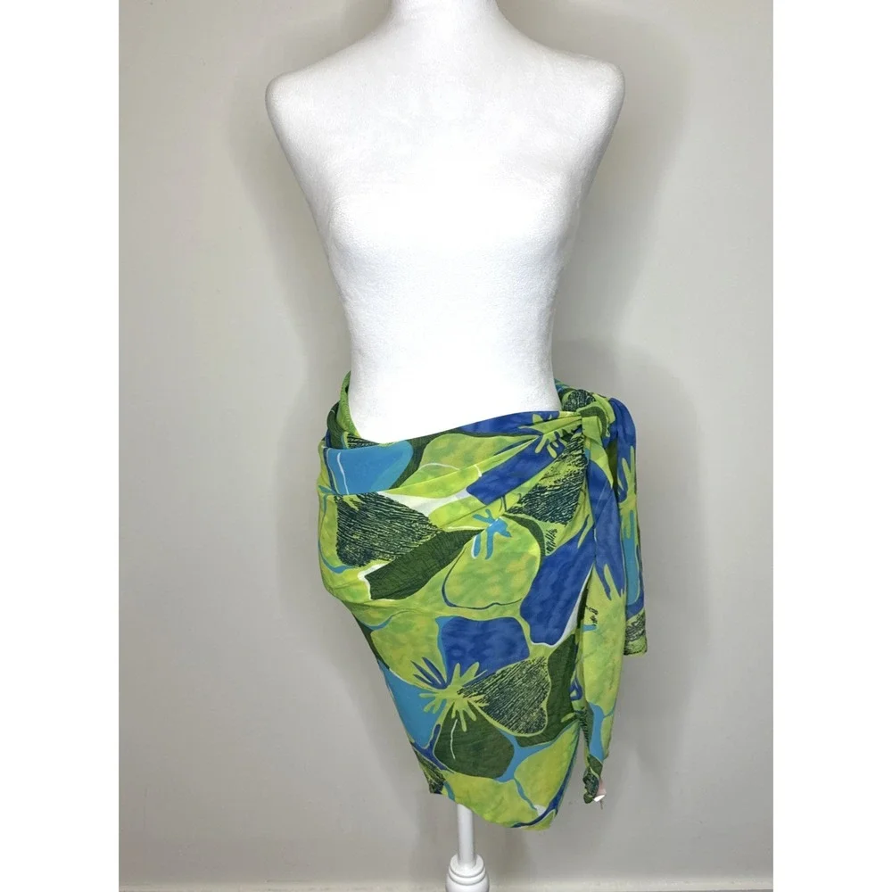 Vintage Y2K Victorias Secret Chiffon Beach Swim Sarong Cover Up Wrap Skirt Scarf